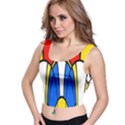 Colorful distorted shapes Crop Top View1