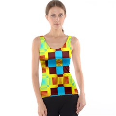 Abstract Yellow Flowers Tank Top