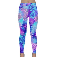 Blue And Purple Marble Waves Yoga Leggings by KirstenStarFashion