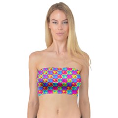 Crazy Yellow And Pink Pattern Women s Bandeau Tops by KirstenStarFashion