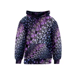 Dusk Blue And Purple Fractal Kids Zipper Hoodie by KirstenStarFashion