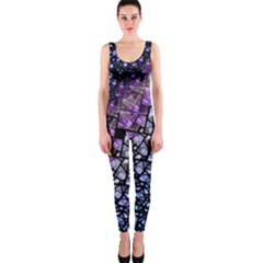 Dusk Blue And Purple Fractal Onepiece Catsuit