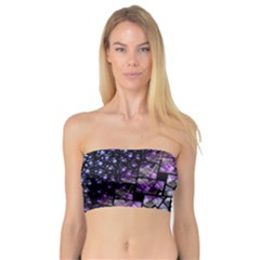 Dusk Blue And Purple Fractal Bandeau Top