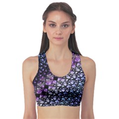 Dusk Blue And Purple Fractal Sports Bra