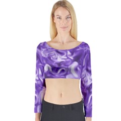 Lavender Smoke Swirls Long Sleeve Crop Top (tight Fit) by KirstenStarFashion