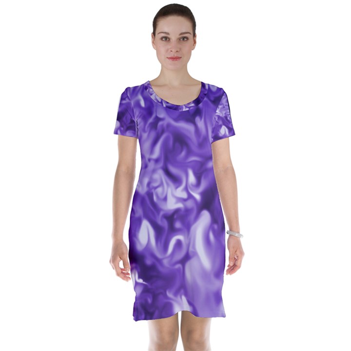 Lavender Smoke Swirls Short Sleeve Nightdress