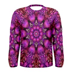 Pink Fractal Kaleidoscope  Men s Long Sleeve T-shirt