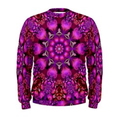 Pink Fractal Kaleidoscope  Men s Sweatshirt by KirstenStarFashion