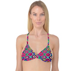 Psychedelic Checker Board Reversible Tri Bikini Tops