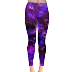 Purple Skulls Goth Storm Leggings  by KirstenStarFashion