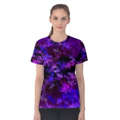 Purple Skulls Goth Storm Women s Cotton Tee