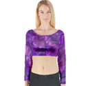 Purple Squares Long Sleeve Crop Top (Tight Fit) View1