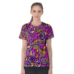 Purple Tribal Abstract Fish Women s Cotton Tee