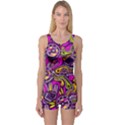 Purple Tribal Abstract Fish Women s Boyleg One Piece Swimsuits View1