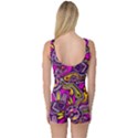 Purple Tribal Abstract Fish Women s Boyleg One Piece Swimsuits View2