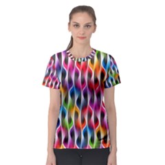 Rainbow Psychedelic Waves Women s Sport Mesh Tee