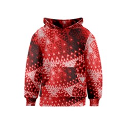 Red Fractal Lace Kid s Pullover Hoodie by KirstenStarFashion