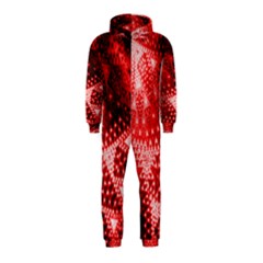 Red Fractal Lace Hooded Jumpsuit (kids)