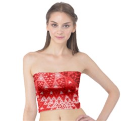 Red Fractal Lace Women s Tube Tops