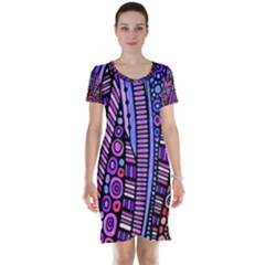 Stained Glass Tribal Pattern Short Sleeve Nightdress