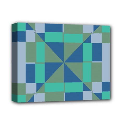 Green Blue Shapes Deluxe Canvas 14  X 11  (stretched)