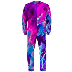 Stormy Pink Purple Teal Artwork Onepiece Jumpsuit (men)  by KirstenStarFashion