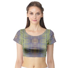 Gradient Rectangles Short Sleeve Crop Top