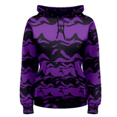 Mauve Black Waves Pullover Hoodie by LalyLauraFLM