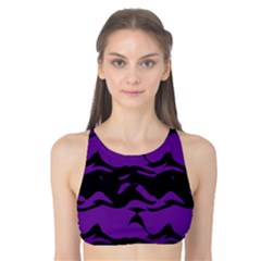 Mauve Black Waves Tank Bikini Top