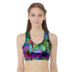 Unicorn Smoke Women s Sports Bra With Border by KirstenStarFashion