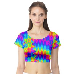 Amazing Acid Rainbow Short Sleeve Crop Top