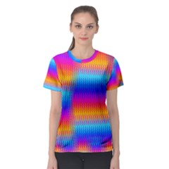 Psychedelic Rainbow Heat Waves Women s Sport Mesh Tees