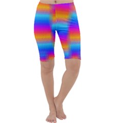 Psychedelic Rainbow Heat Waves Cropped Leggings