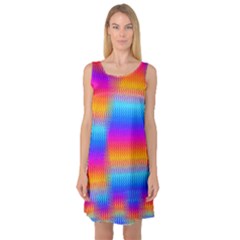 Psychedelic Rainbow Heat Waves Sleeveless Satin Nightdresses