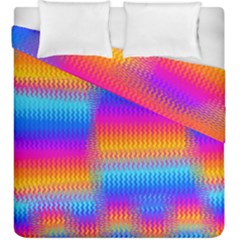 Psychedelic Rainbow Heat Waves Duvet Cover (king Size) by KirstenStar