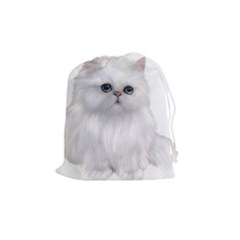 White Persian Cat Clipart Drawstring Pouches (medium) 