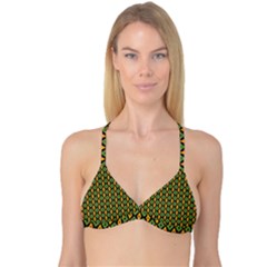 Green Yellow Rhombus Pattern Reversible Tri Bikini Top by LalyLauraFLM