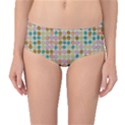 Retro dots pattern Mid-Waist Bikini Bottoms View1