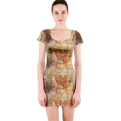 Butterflies Short Sleeve Bodycon Dresses