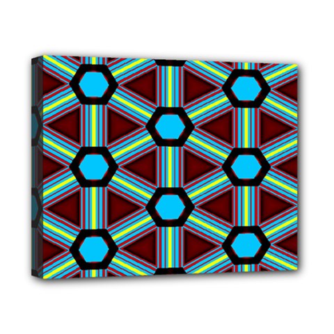 Stripes And Hexagon Pattern Canvas 10  X 8  (stretched)