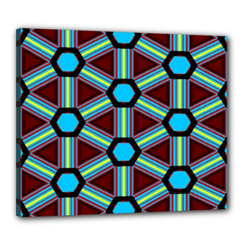 Stripes And Hexagon Pattern Canvas 24  X 20  (stretched)