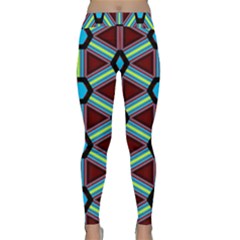 Stripes And Hexagon Pattern Yoga Leggings