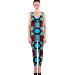 Stripes And Hexagon Pattern Onepiece Catsuit