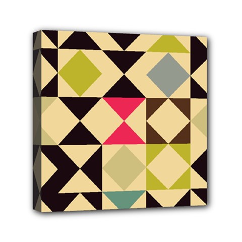 Rhombus And Triangles Pattern Mini Canvas 6  X 6  (stretched)