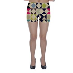 Rhombus And Triangles Pattern Skinny Shorts