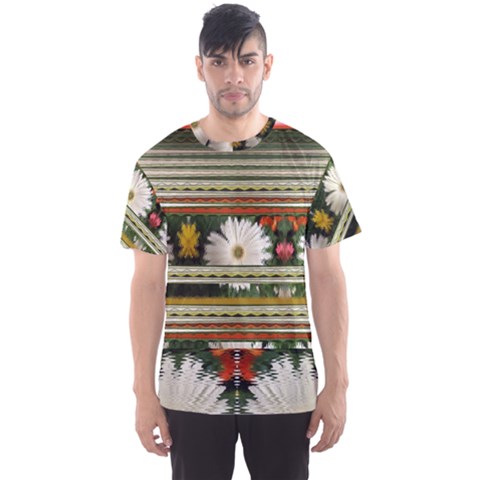 Pattern Flower Men s Sport Mesh Tees by infloence