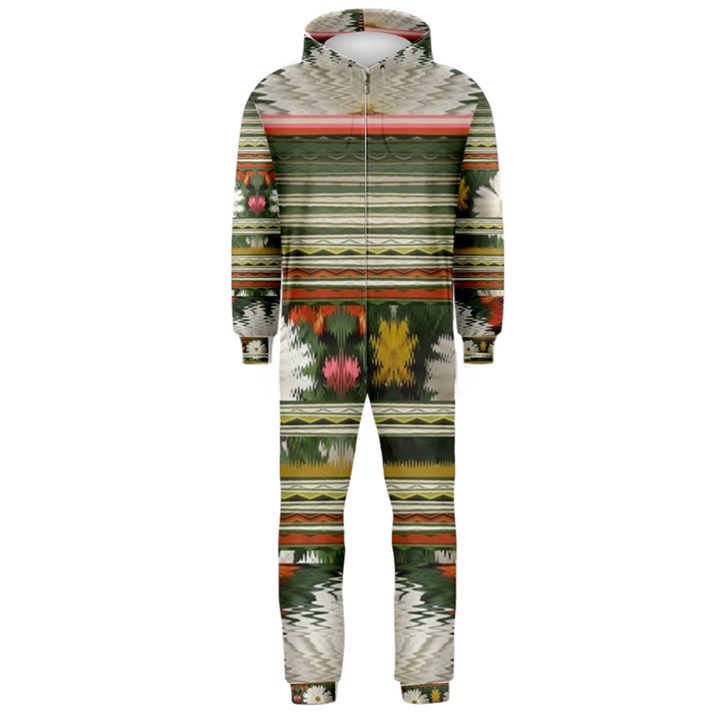 Pattern Flower Hooded Jumpsuit (Men) 