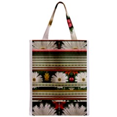 Pattern Flower  Zipper Classic Tote Bags