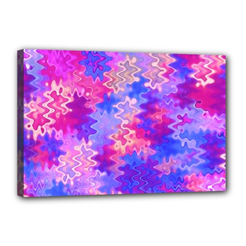 Pink And Purple Marble Waves Canvas 18  X 12  by KirstenStar