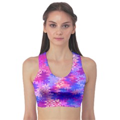 Pink And Purple Marble Waves Sports Bra by KirstenStar